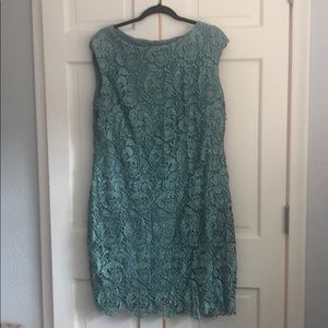 Ralph Lauren  Green Lace overlay Dress 16